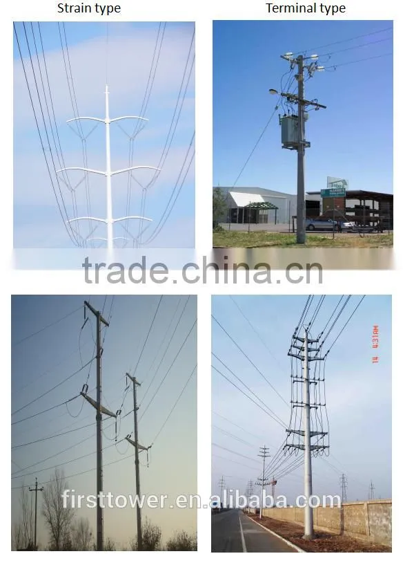 Electric steel transmission poles