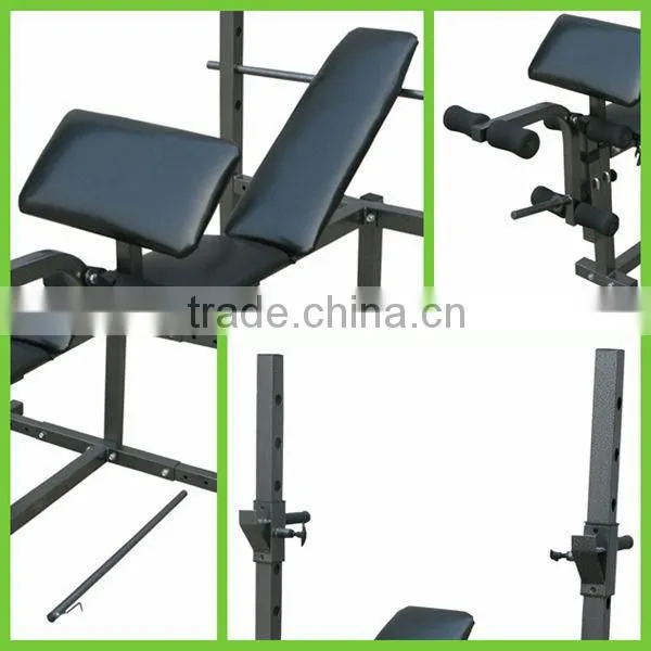 functional combined Weight Lifting Bench with lat bar and barbell rack hot sale gym fitness equipment