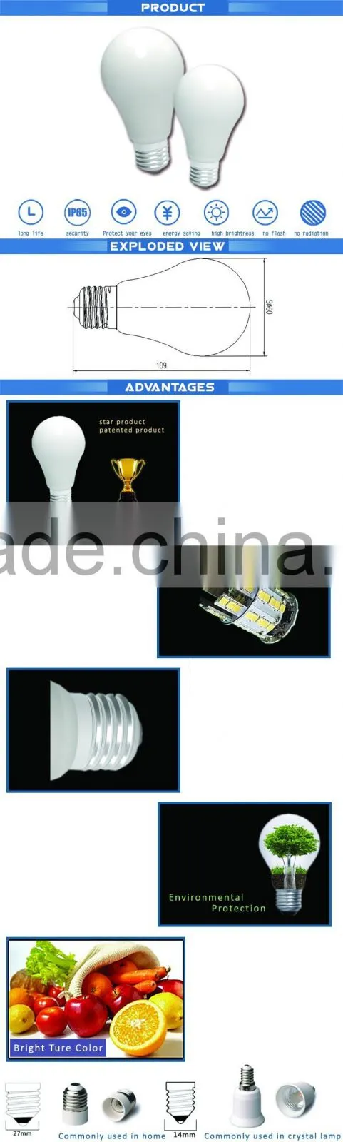 led bulb manufacturer china led bulb china supplier Patent light distribution design LED bulb lamp 7W