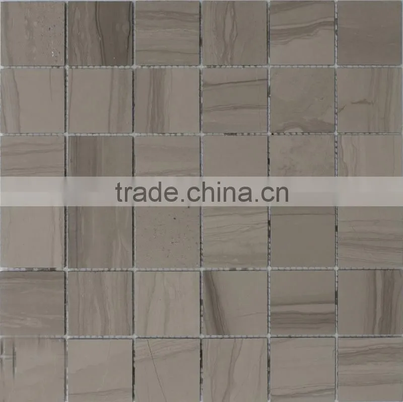 Hight Quality Honed Timber White Marble Square Mosaic Tiles