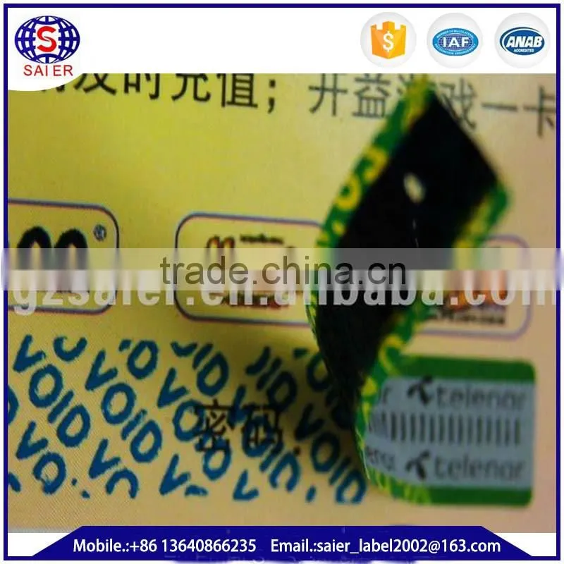 Tamper evident security tape void label