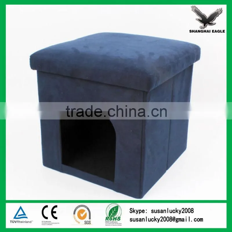 High Quality Velvet Fabric Foldable Storage Stool (diectly from factory)