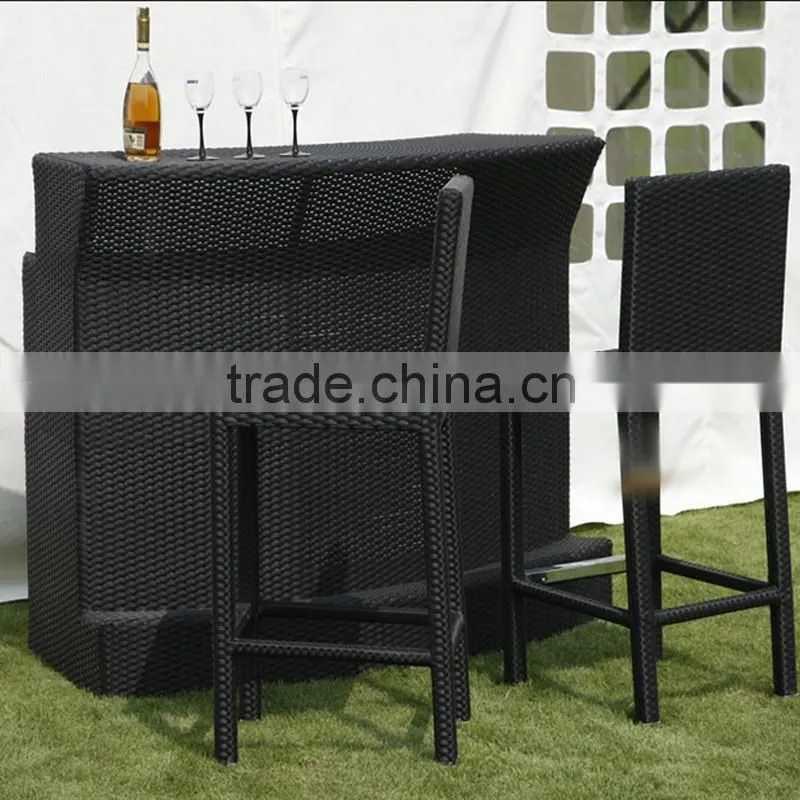 Outdoor Outside Round Resin Wicker Polyrattan Bar Counter