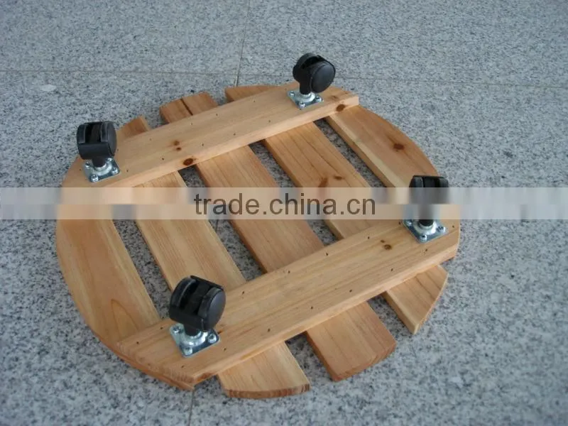 removable flower pot tack/round movable wooden flower stand