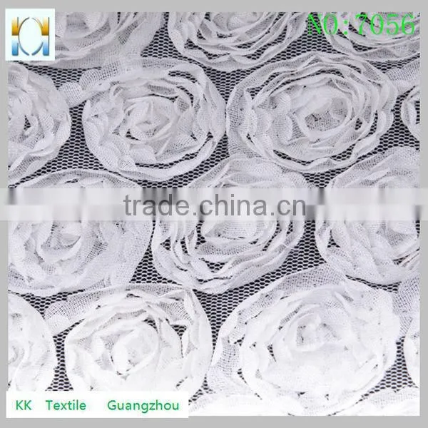 2014 western fashion design chiffon rose lace trim