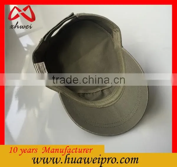 Good Quality 3D Embroidery 100% Cotton Twill Military Cap for Army Blue 3 Panel Military Hat