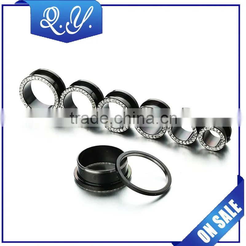 Wholesale crystal ear expander charming flesh tunnels jewelry sets made in china