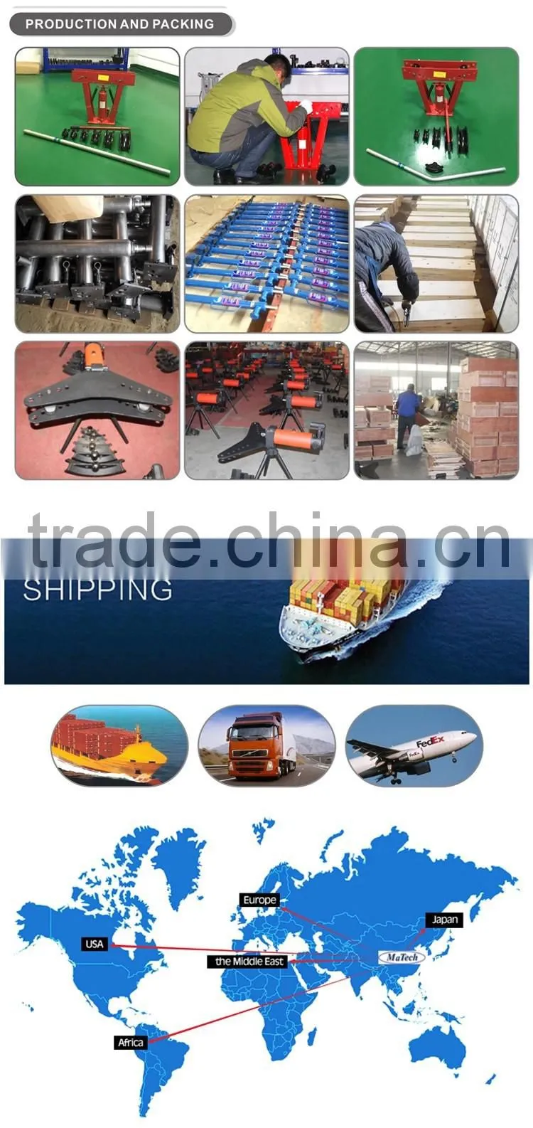 Heavy Duty 12 Ton Manual Hydraulic Pipe Tube Bender With Good Price