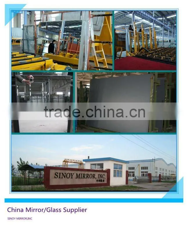 Float Glass Silver Coated Black Mirror Glass, Black Colored Mirror Glass / Dark Grey Mirror