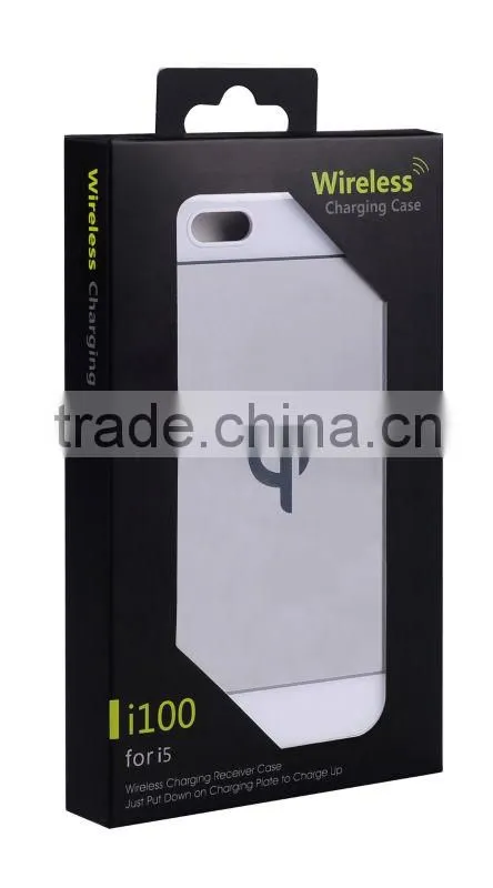 Thinnest white wireless charger case for iphone5s , wireless charger receiver case