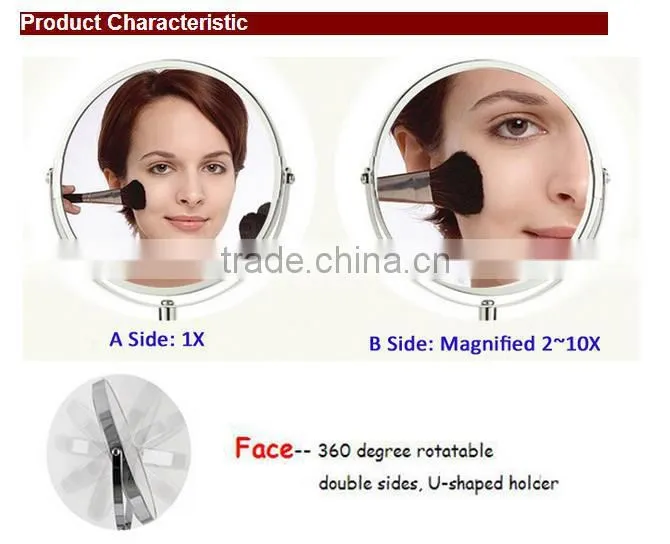 Hanging rotatable mirror round double side makeup mirror