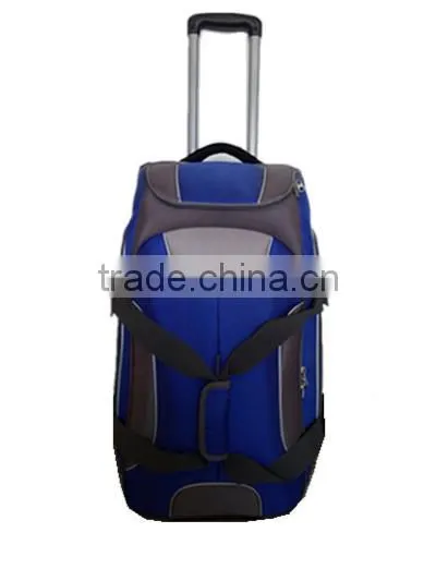 wholesale strong luggage/rolling duffel bag with aluminum retractable urban trolley for travel
