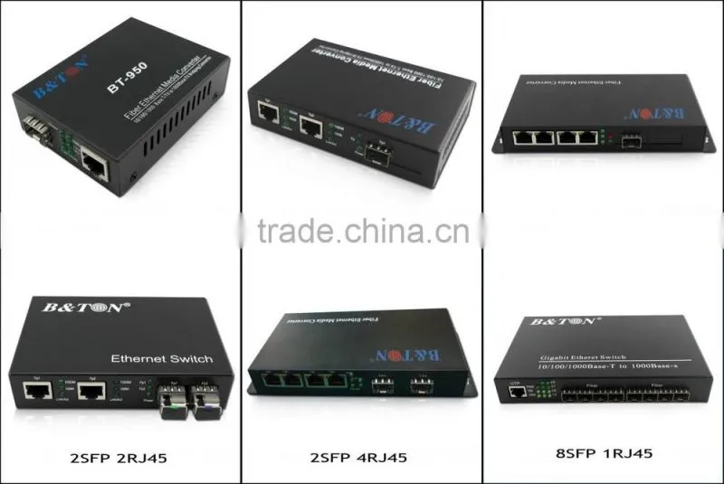 new price 6 port Gigabit fiber to rj45 converter sfp media converter