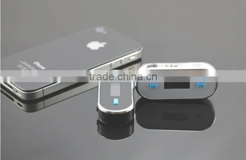 newest mini protable FM audio transmitter adapter receiver for car handsfree phone handsfree