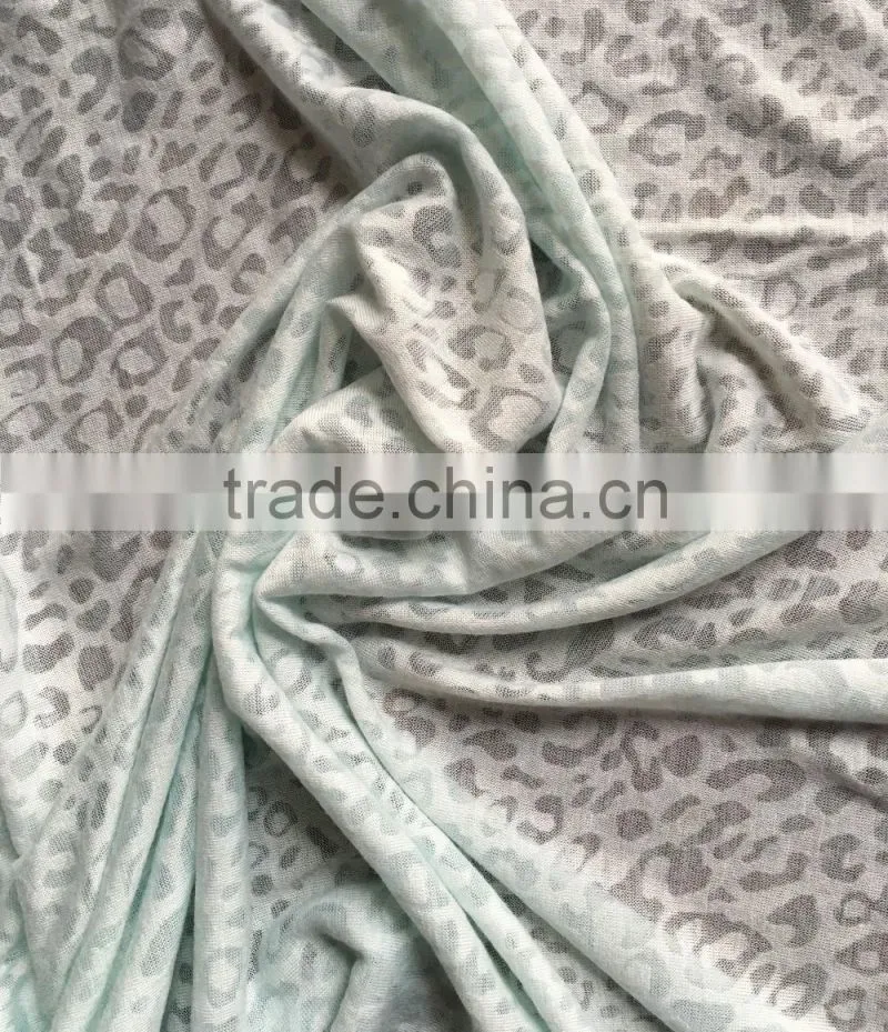 110g/sm Polyester cotton knit single jersey burn-out fabric,knit burnt discharge and burn-out print fabric for dress