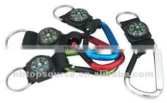 TC-454 2013New Hot Sale Mini Aluminum Pear Shape Camping Carabiner With Compass