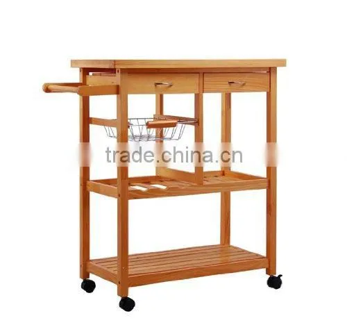 wood Kitchen island with cutting board