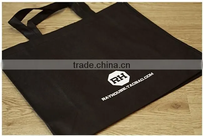 Customized black promotional shopping bag
