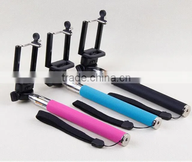 Hot selling selfie stick with bluetooth shutter button