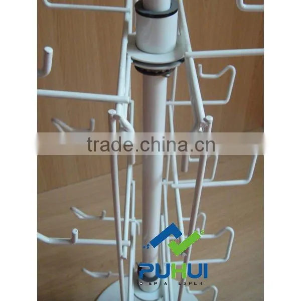 metal rotating counter mugs rack for promotion