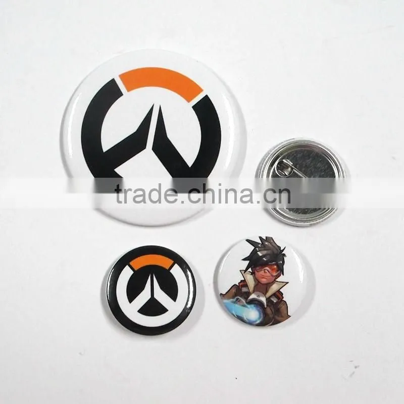 2015 Hot selling plastic name badge clip/custom tinplate button badge/plastic badge clip