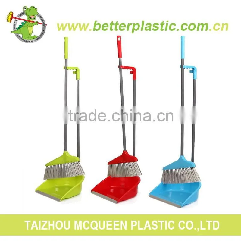 Manufacturer wholesale new brush iron long handle floor durable 2312 cleaning plastic broom dustpan