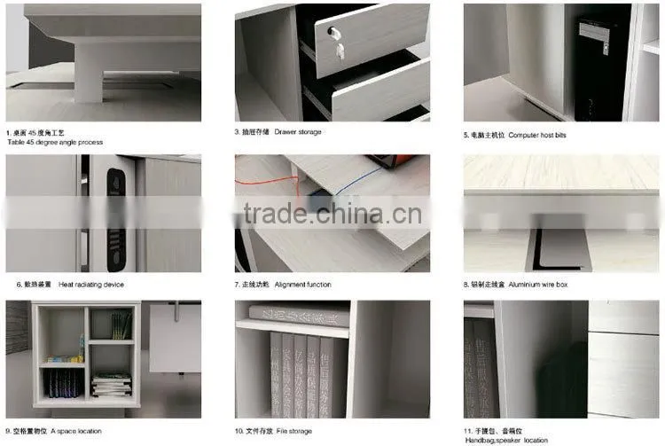 China supplier excellent quality modern executive glass office desk