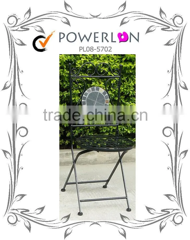Folding Antique Round Mosaic Chair