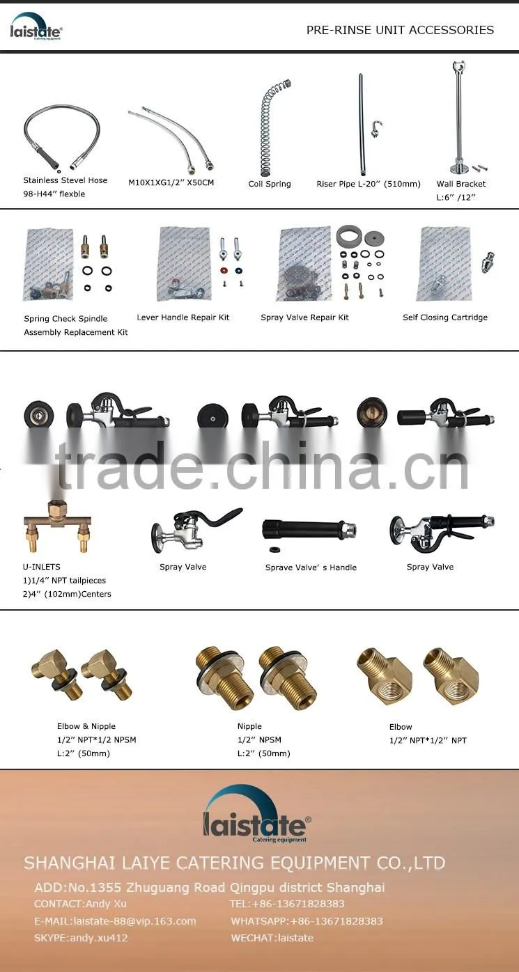 Commercial Kitchen 4''(102) Center Deck Mounted Pre-Rinse Unit With Add On Faucet (98006-2)