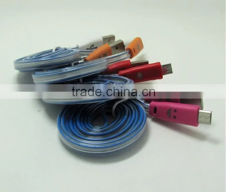 Sync Charger Led Usb Cable Micro Phone Led Usb Cable For Charger, High Quality Led Phone Cable