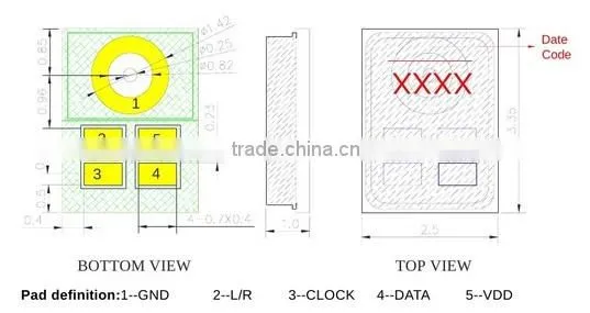 FBERB263-A10 High Quality square mini omnidirectional microphone (FBELE)