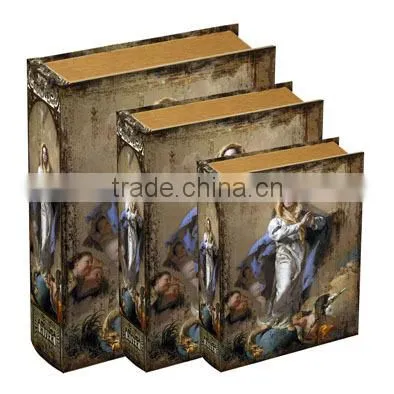 Wooden Book Storage Box For Home Storage