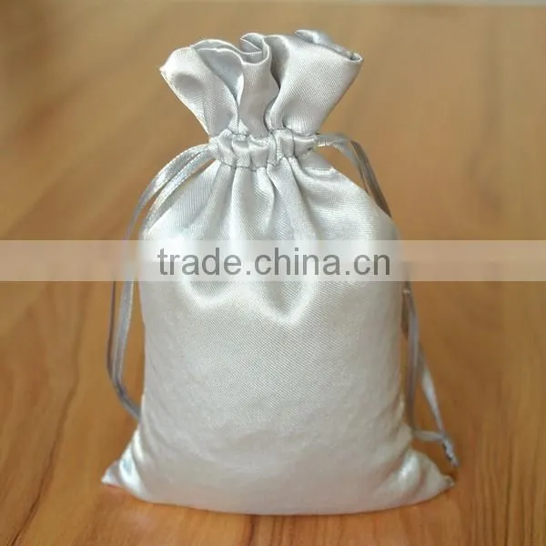 Hot sale custom small hair extension satin drawstring bag