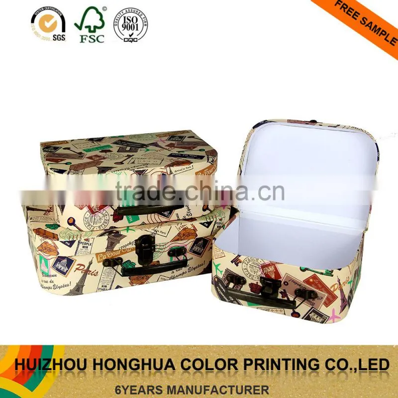 3 of set colorful printing mini suitcase underwear storage box wholesale