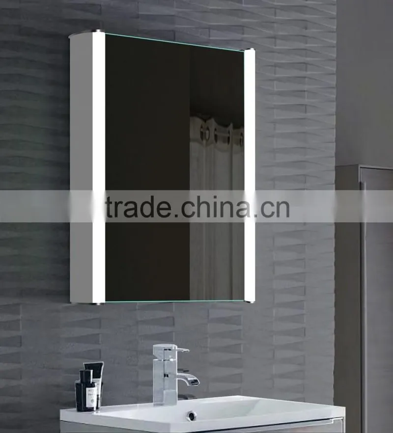 DUBAI Luxury Wall mounted waterproof Illuminated aluminum bathroom mirror cabinet with led light
