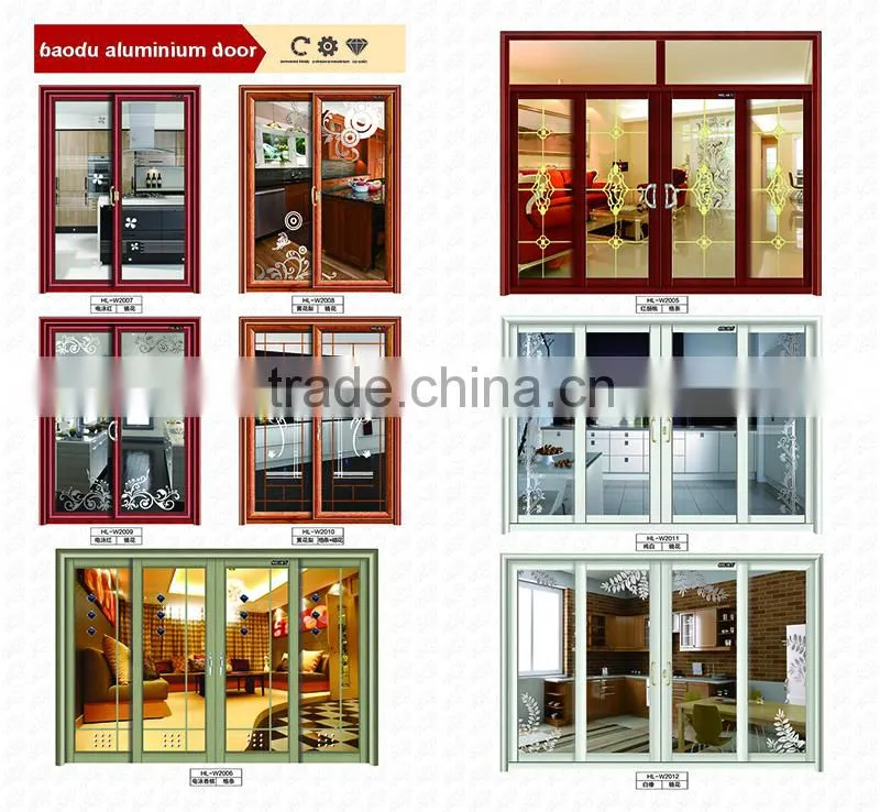 waterproof aluminum frame bathroom door sliding entry glass door