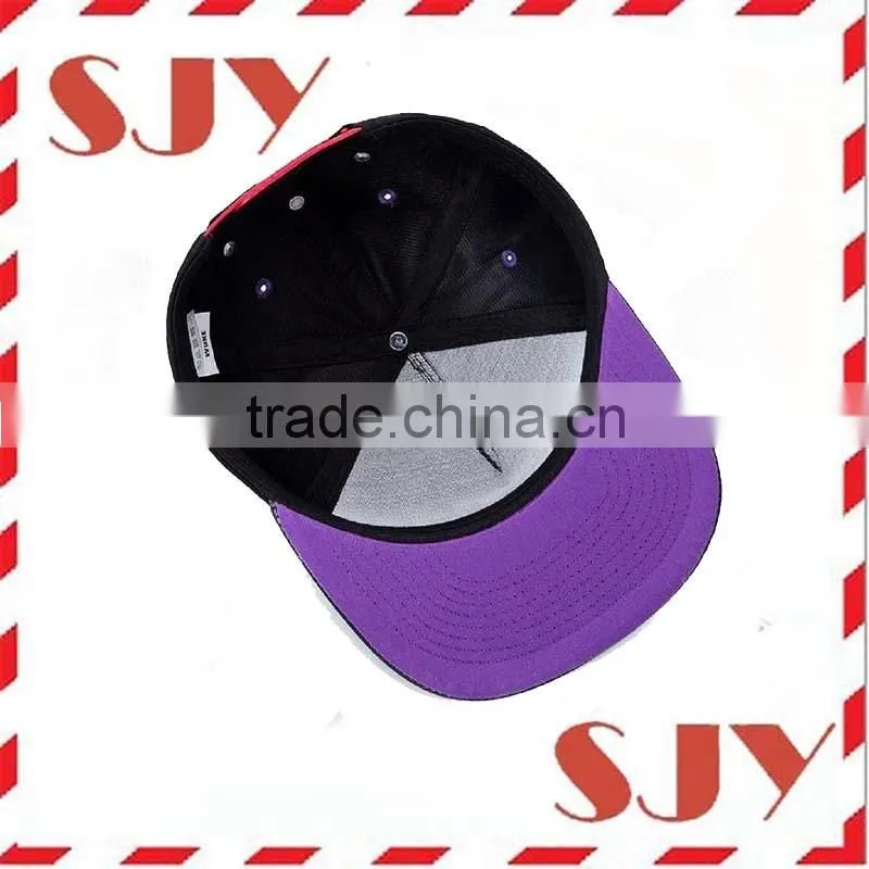 Two Tone Custom 3D Embroidery Flat Bill Baseball Hat