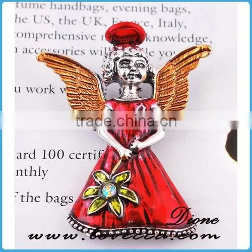 latest brooch design Custom Artificial Flowers Santa Claus Brooch Pin for Christmas