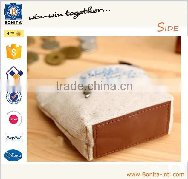 Factory custom fashion ladies canvas printed mini coin purse