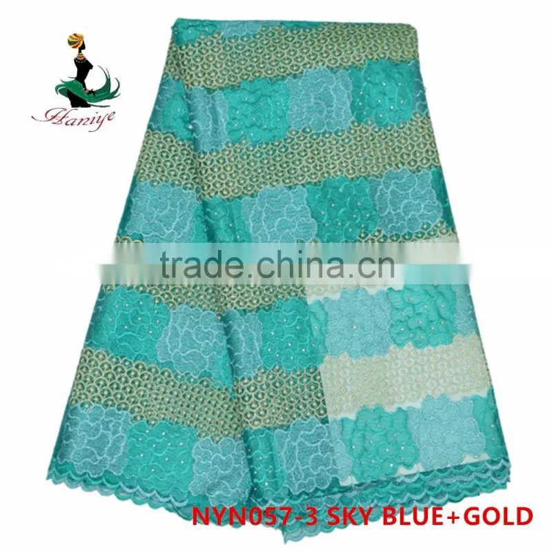 2016 Haniye High quality fashion african tulle lace fabric/tulle lace french net lace/NYN57