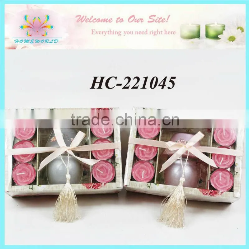 flower tealight candles and incense with incense holder gift set