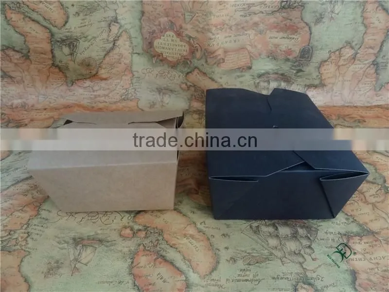 Take out brown food grade kraft paper noodle box design