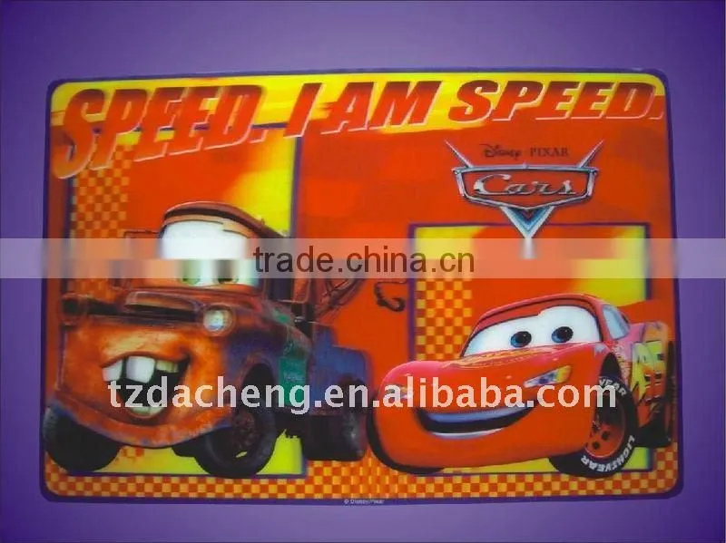 Best Selling Durable Using cartoon 3D Lenticular Printing Pp Placemat