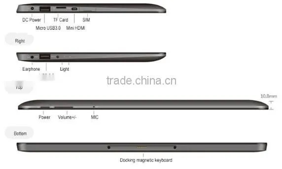 Onda V116w Core M 11.6 inch Intel 5Y10c Tablet PC Laptop 4GB LPDDR3 128GB SSD Win 8 OGS Screen USB 3.0