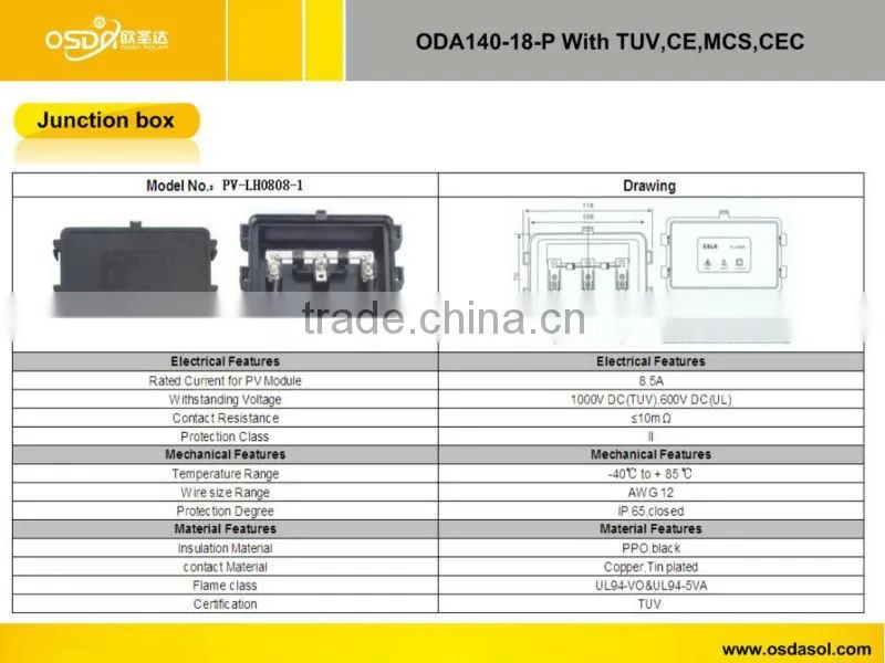 TUV MCS CEC certificated polycrystalline 140W solar panel