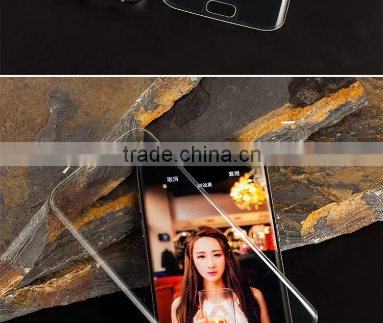 2016 New Full Cover Transparent 3D Curved Glass Screen Protector for Samsung S7