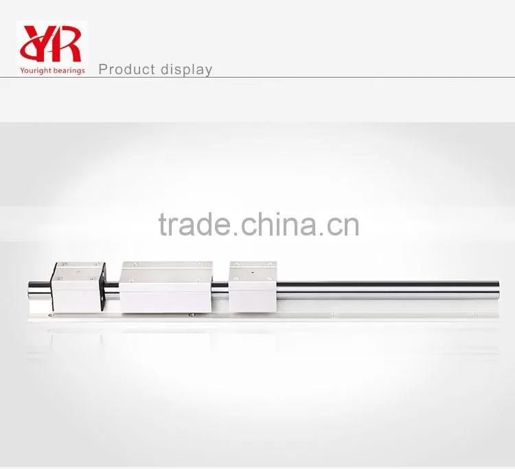 Linear guide rail with linear guide bearing