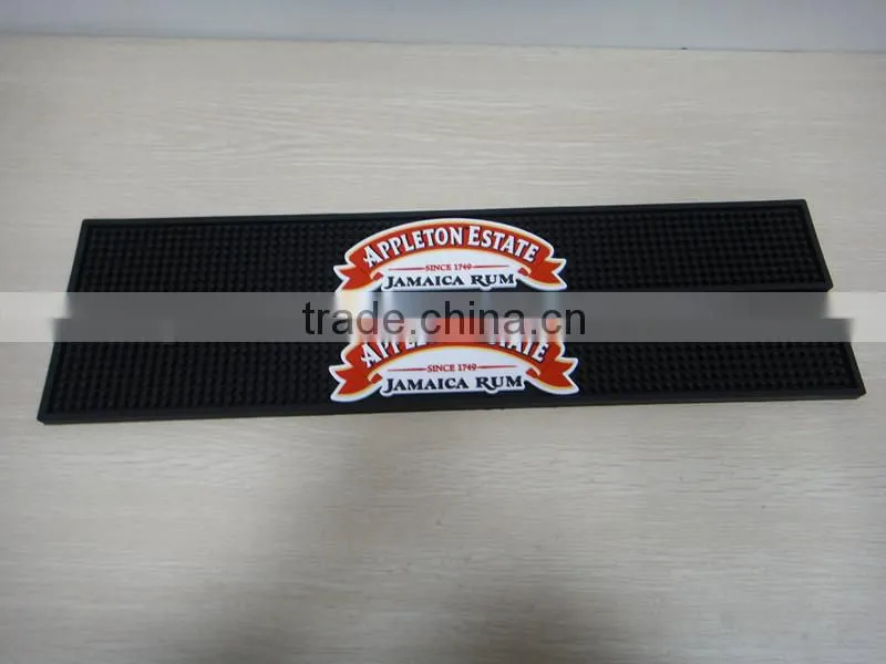 Custom design pvc bar drip rail mat with Logo