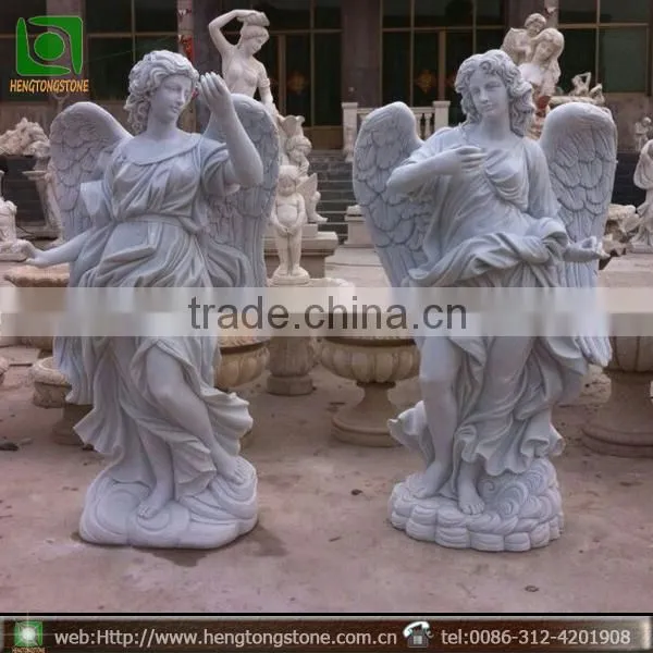 Large White Marble Angel Garden Statue