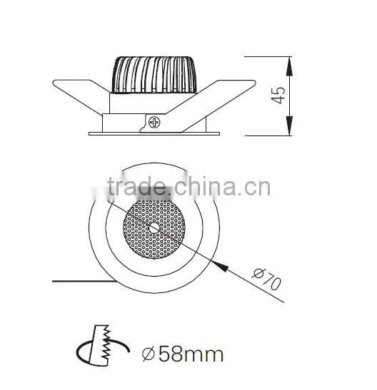 Jewelry showcase 4w recessed in LED cob mini ceiling light BW8206